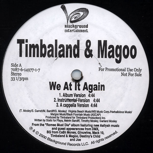 Timbaland & Magoo : We At It Again (12", Promo)