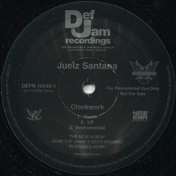 Juelz Santana : Clockwork (12", Promo)