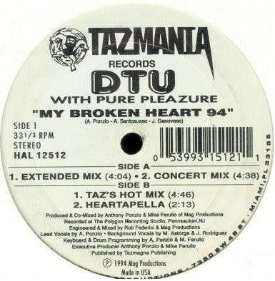 DTU With Pure Pleazure : My Broken Heart 94 (12")