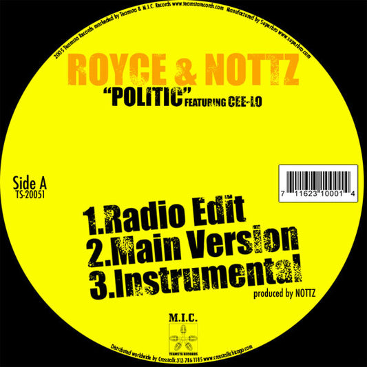 Royce Da 5'9" And Nottz : Politics (12")