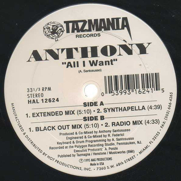 Anthony* : All I Want (12")