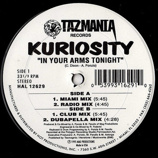 Kuriosity (2) : In Your Arms Tonight (12")