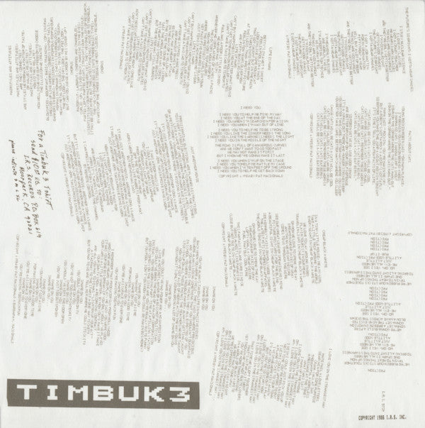 Timbuk 3 : Greetings From Timbuk 3 (LP, Album, Pin)