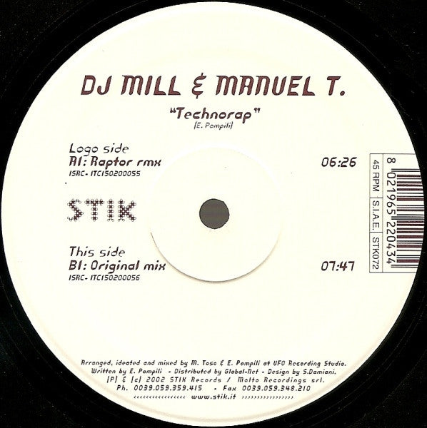 DJ Mill & Manuel T. : Technorap (12")