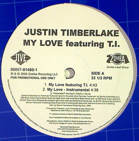 Justin Timberlake : My Love (12", Promo)