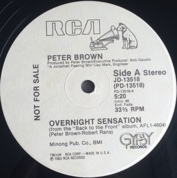 Peter Brown (2) : Overnight Sensation (12", Promo)