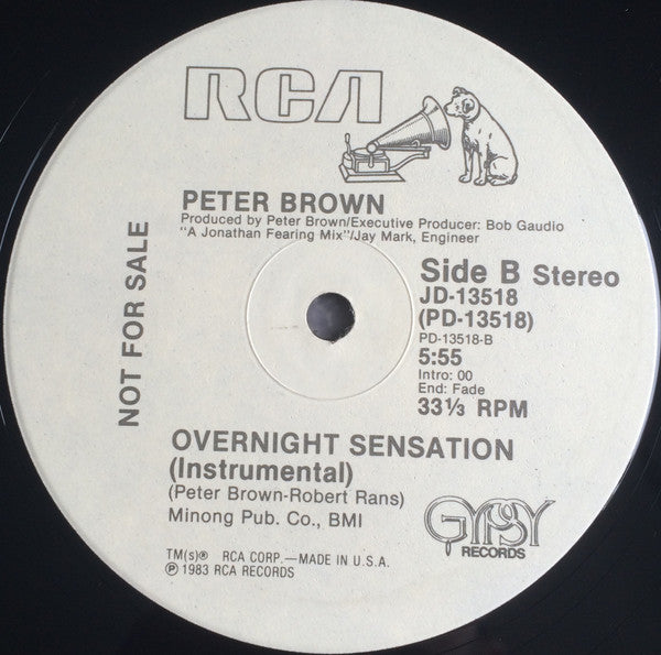 Peter Brown (2) : Overnight Sensation (12", Promo)