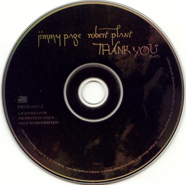 Jimmy Page & Robert Plant : Thank You (CD, Single, Promo, dig)