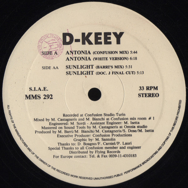 D-Keey : Antonia / Sunlight (12")