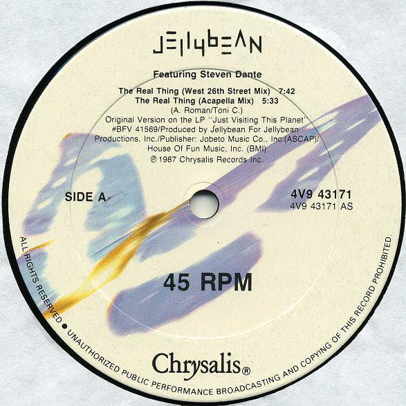 Jellybean* Featuring Steven Dante : The Real Thing (12")
