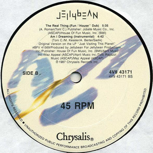 Jellybean* Featuring Steven Dante : The Real Thing (12")