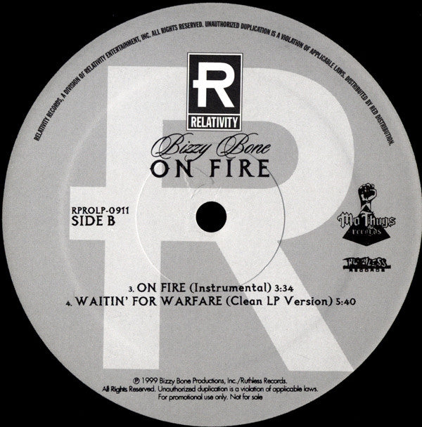 Bizzy Bone : On Fire (12", Promo)