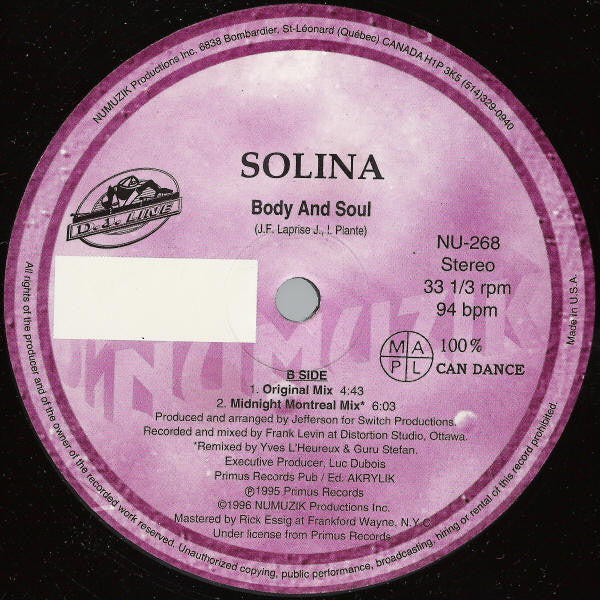 Solina : Give It Up (12", Maxi)