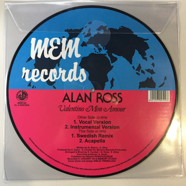 Alan Ross : Valentino Mon Amour (12", Maxi, Pic)