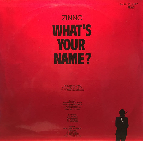 Zinno : What's Your Name? (12", Maxi, Ltd, Red)